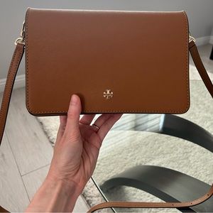 Tory Burch Emerson Combo Crossbody Purse Tiger Brown